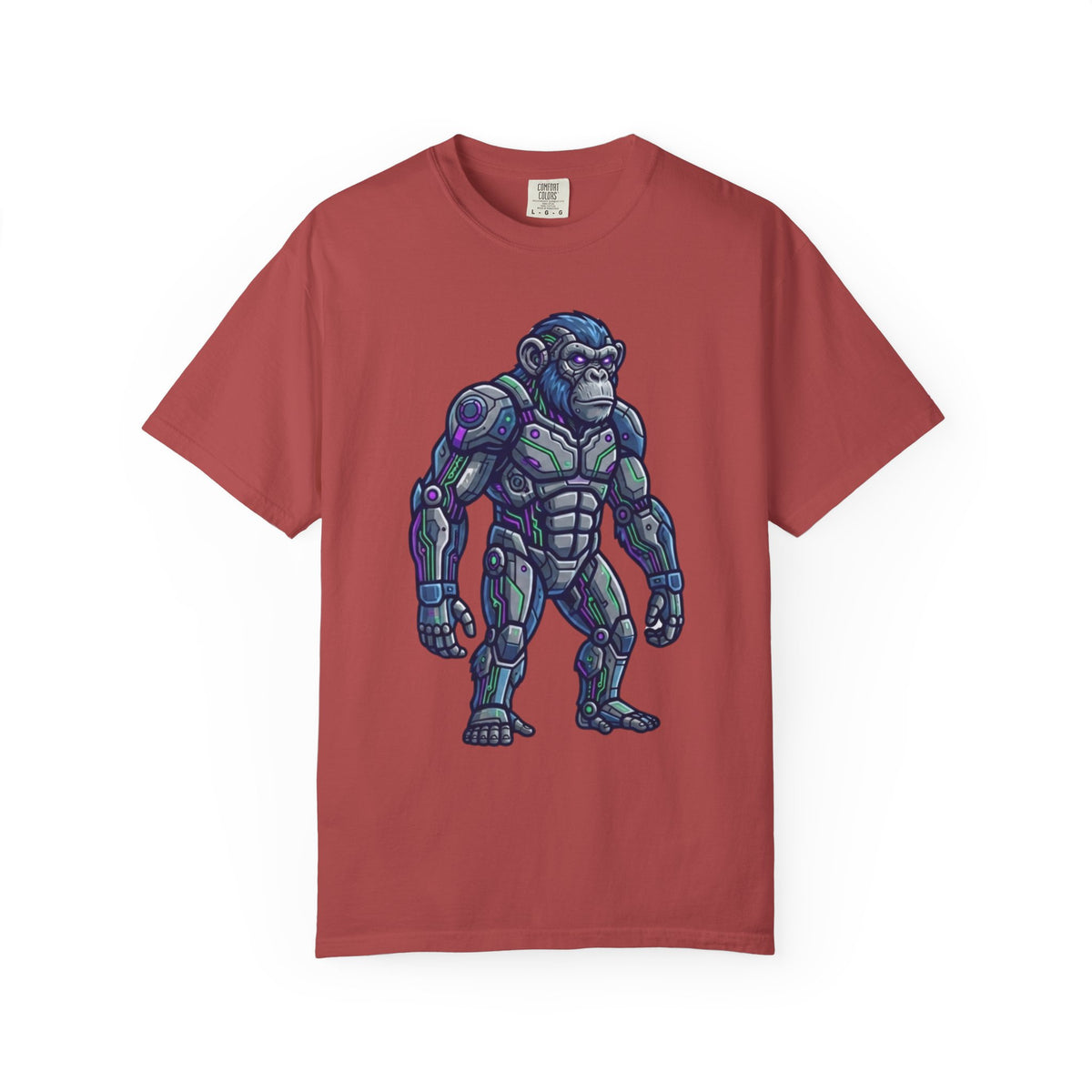 Color: Crimson | Cyber Chimp Unisex Garment-Dyed Tee