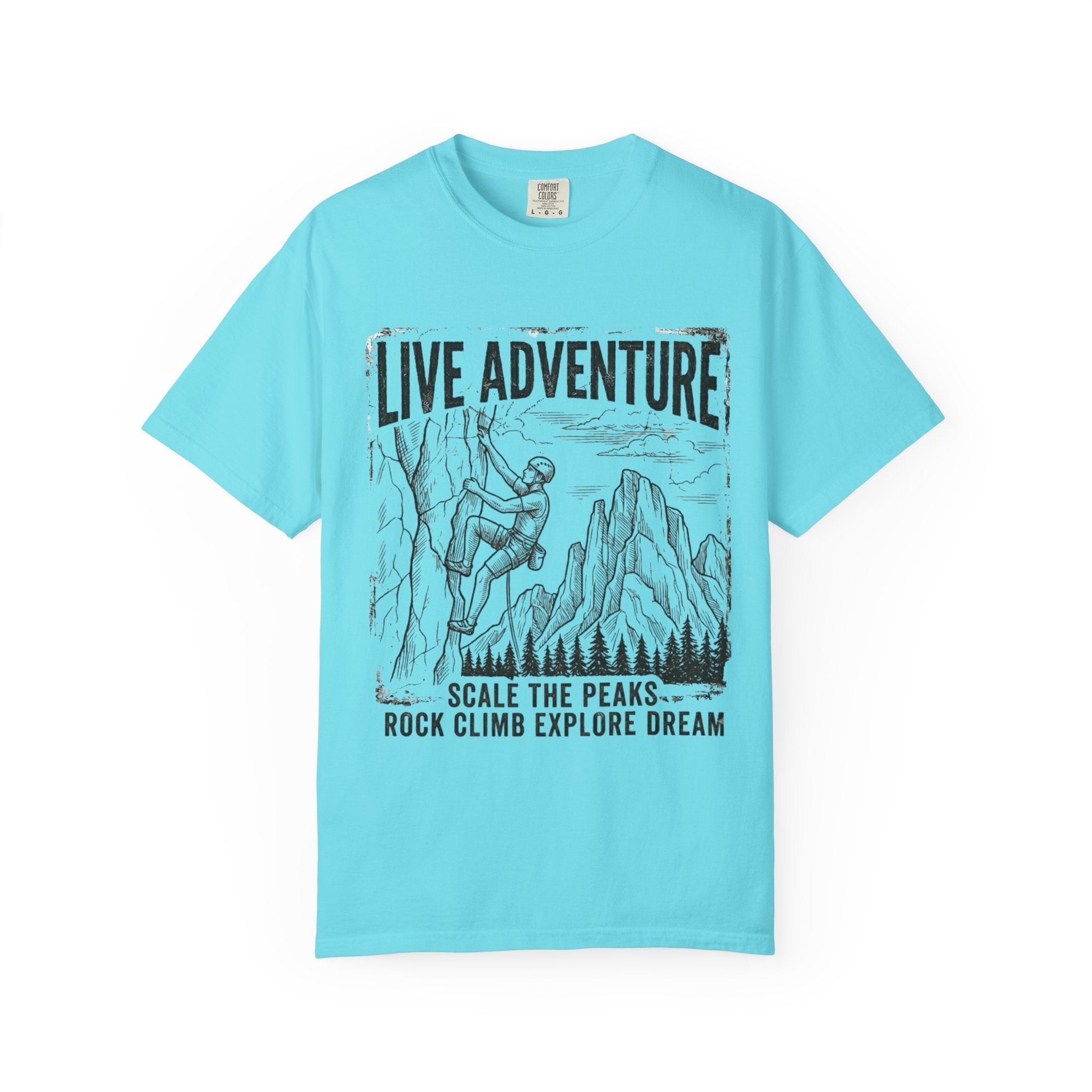 "Live Adventure - Climb" Unisex Garment-Dyed Tee