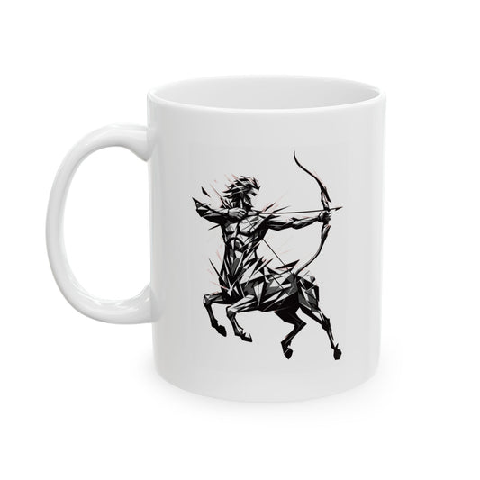 "Sagittarius The Archer Centaur" White Ceramic Mug — Graphic