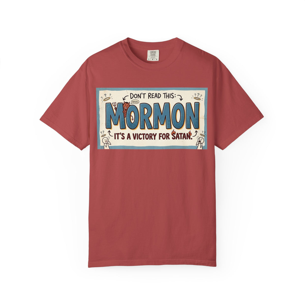 Color: Crimson | Victory for Satan T-Shirt Unisex Garment-Dyed T-shirt