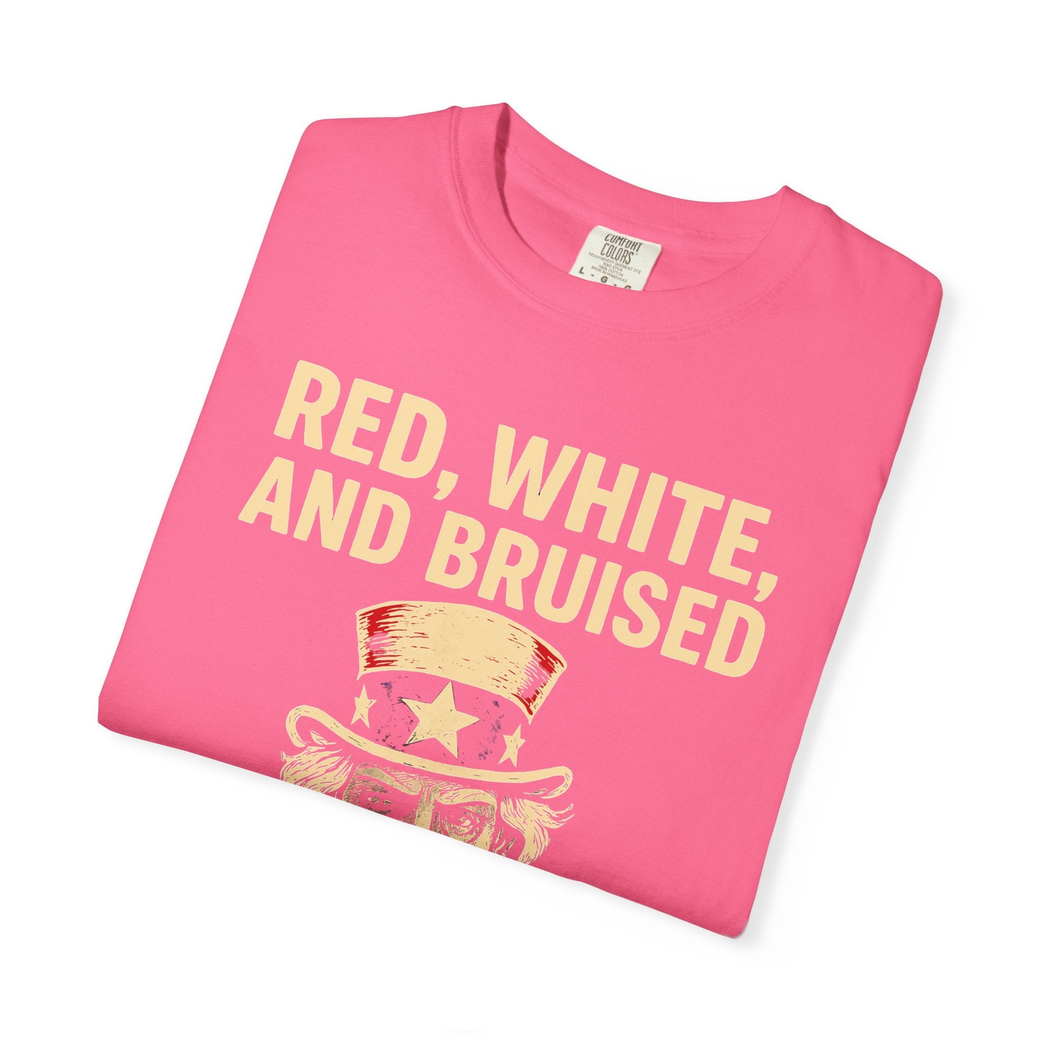 "RED, WHITE, AND BRUISED" Unisex Garment-Dyed T-shirt