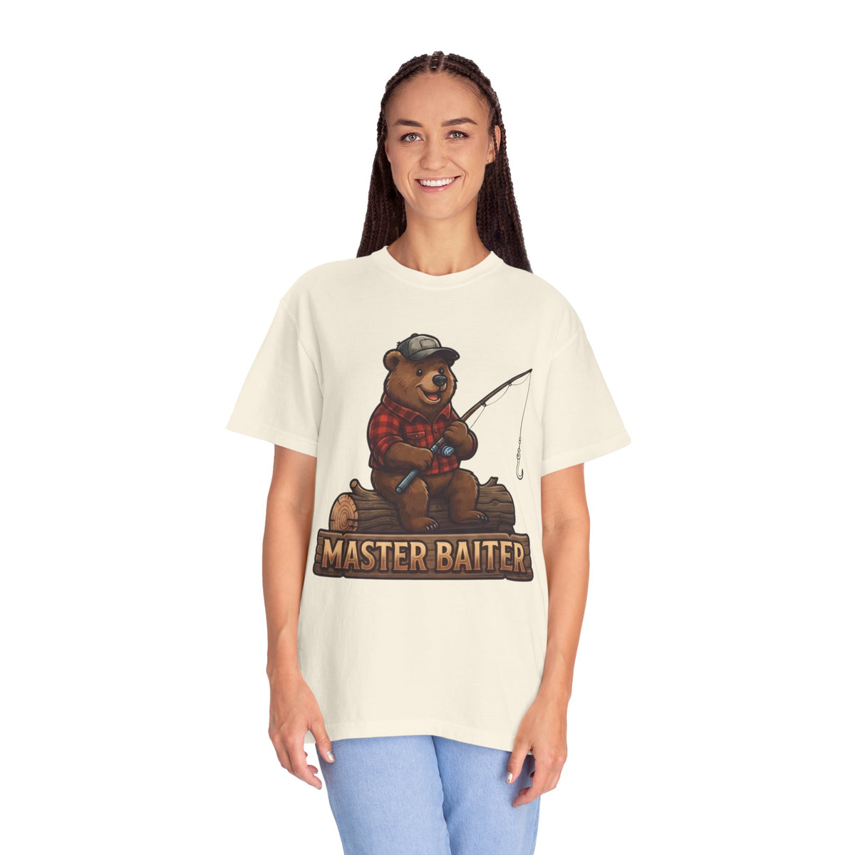 Color: Ivory | Bear Master Baiter Unisex Garment-Dyed Tee