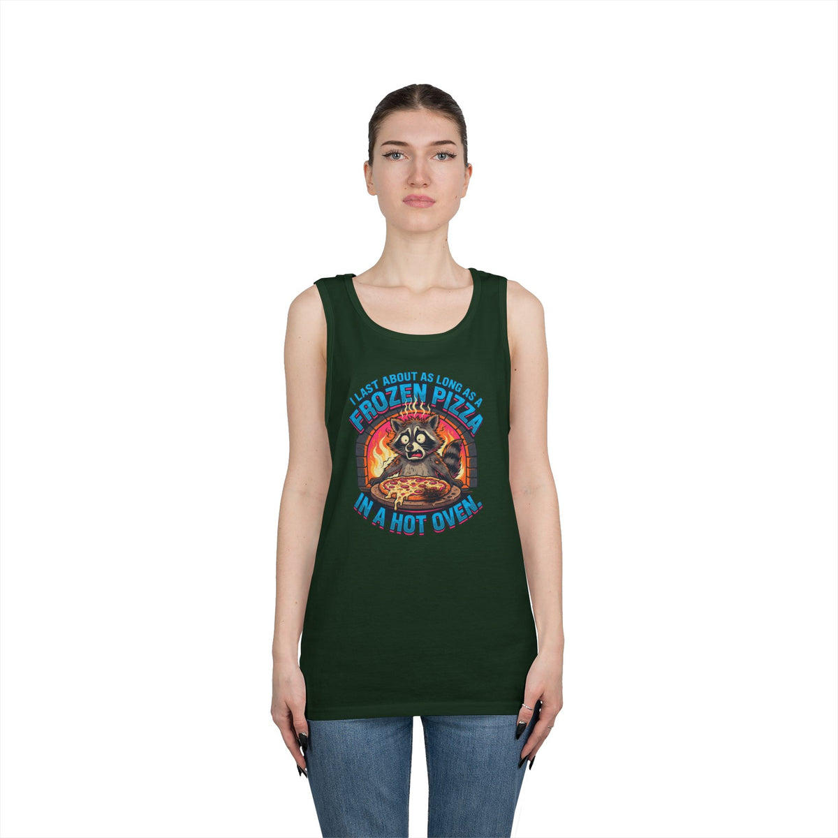 Color: Forest Green | Frozen Pizza in a Hot Oven Tank Top