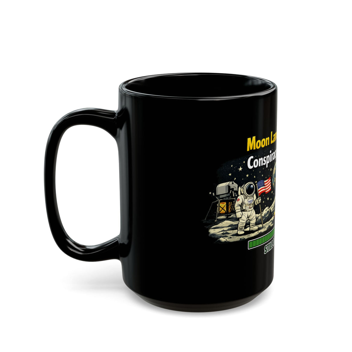 "Moon Conspiracy" Black Ceramic Mug