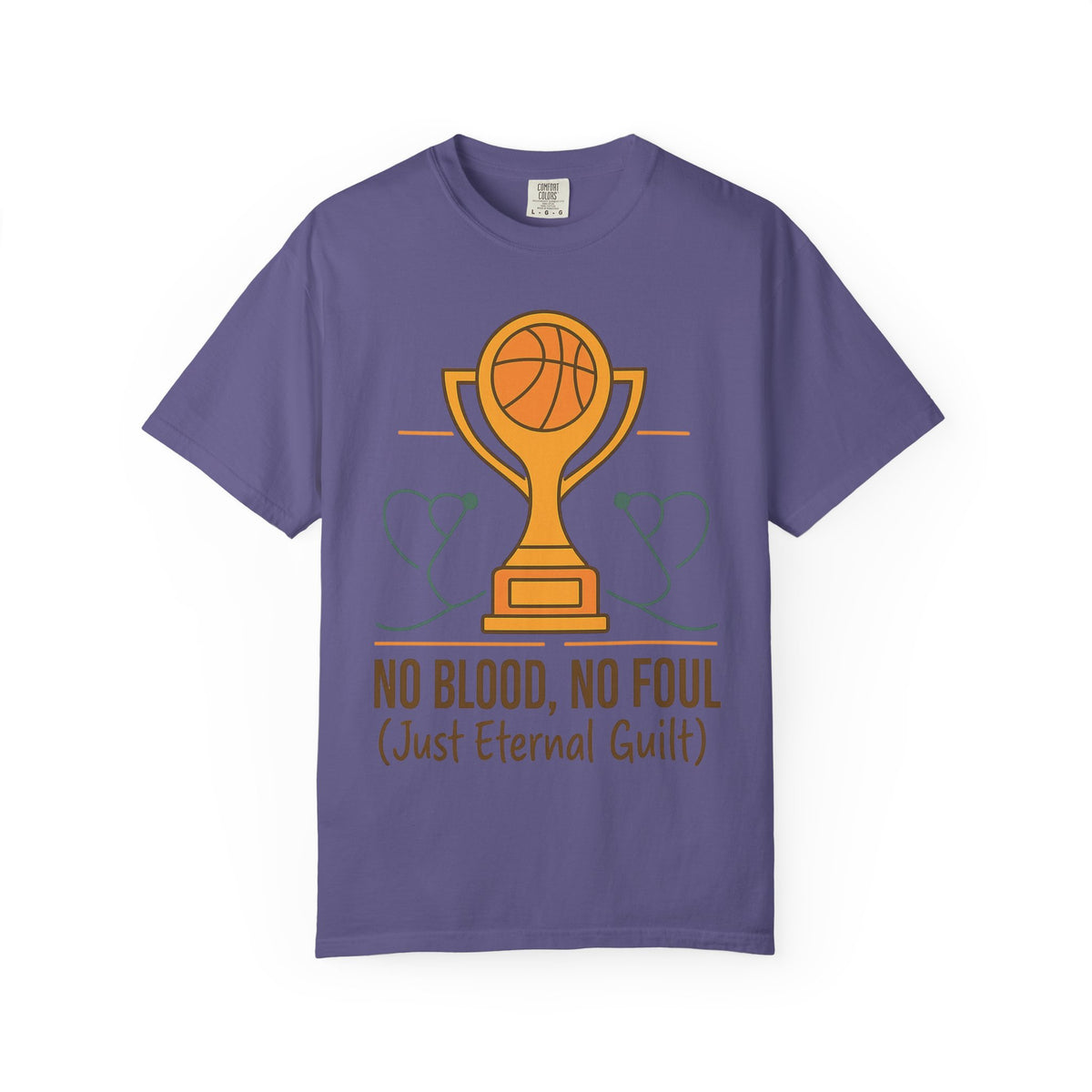 Color: Grape | No Blood, No Foul Unisex Garment-Dyed T-shirt