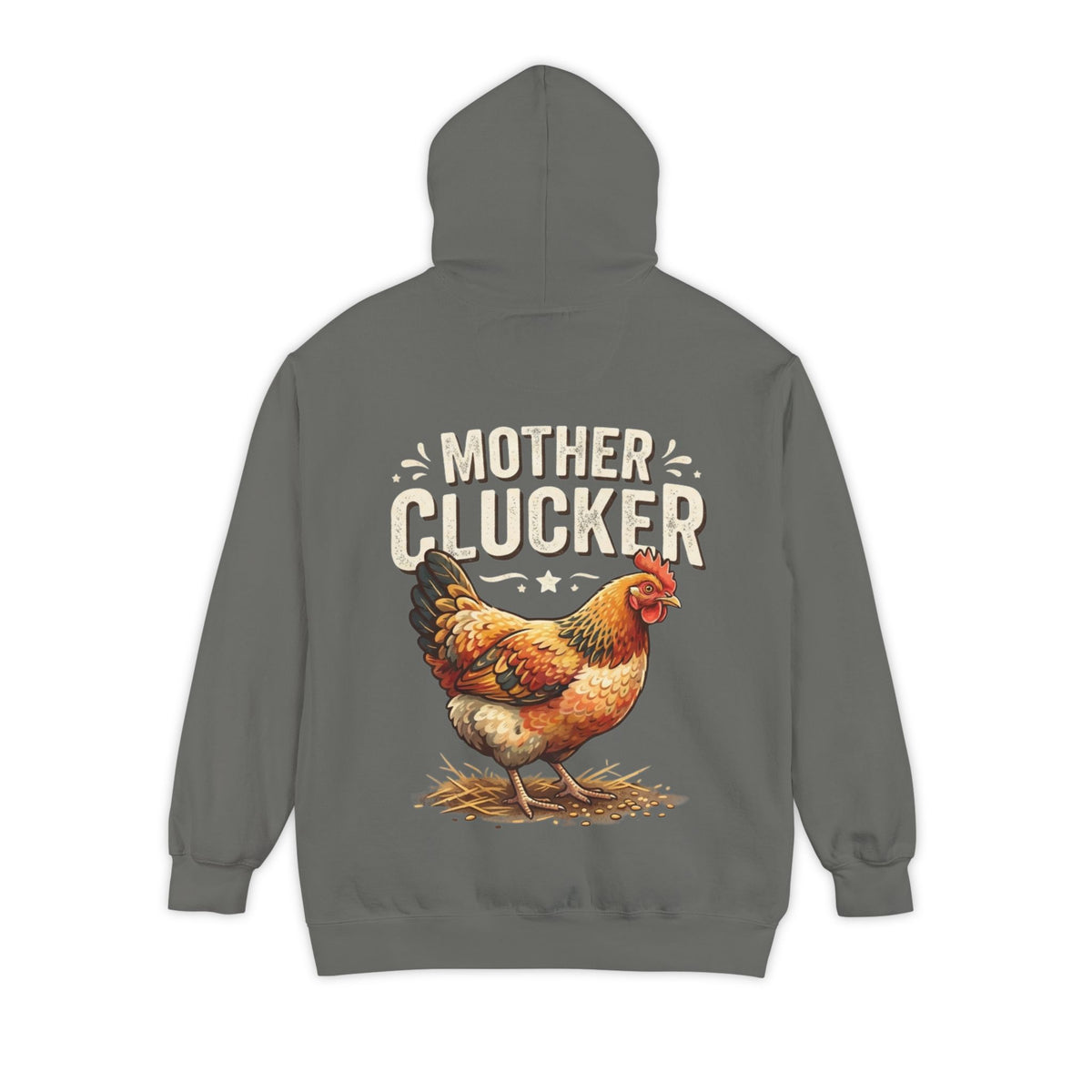 Color: Grey | Mother Clucker Garment-Dyed Hoodie