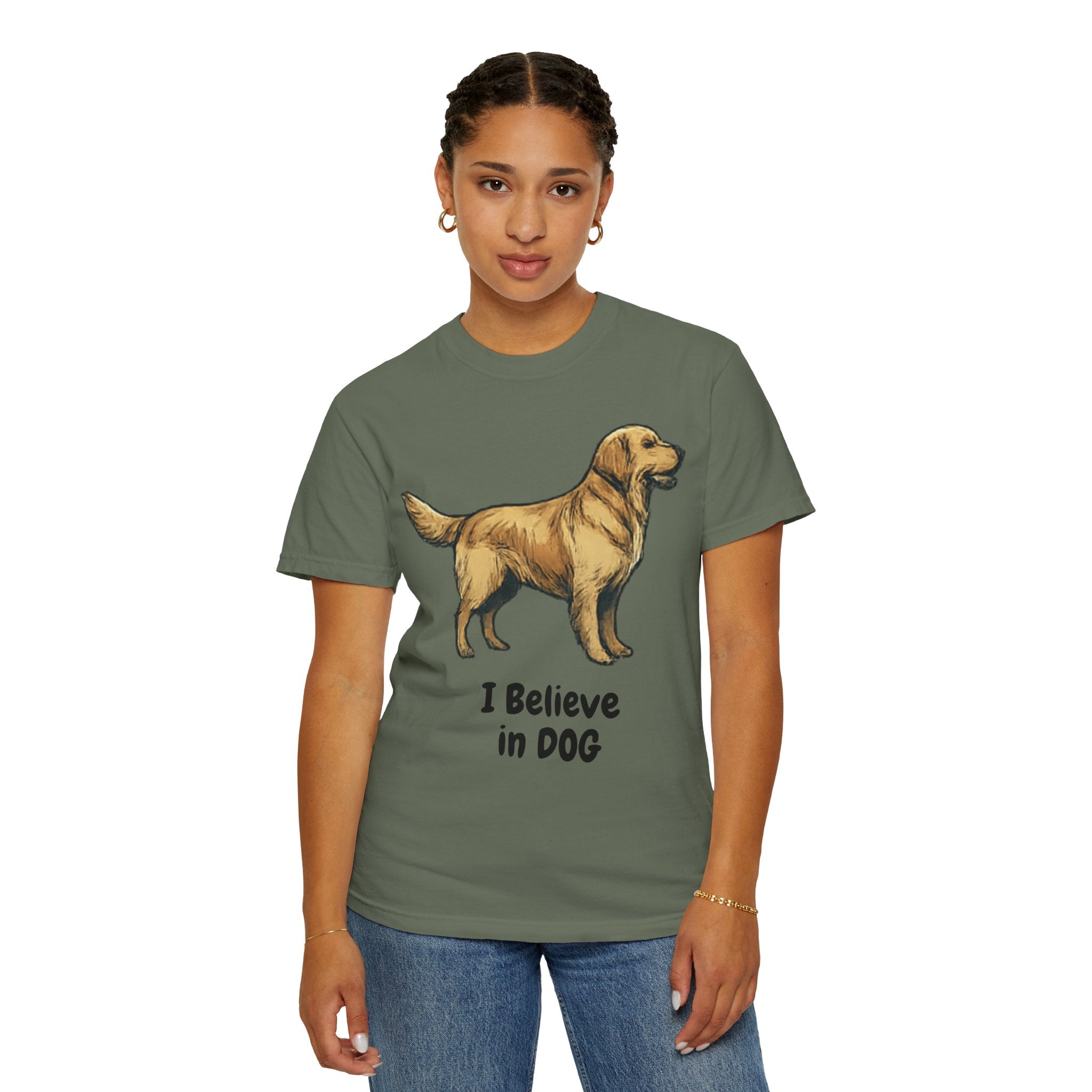"I Believe in DOG" Unisex Garment-Dyed T-shirt