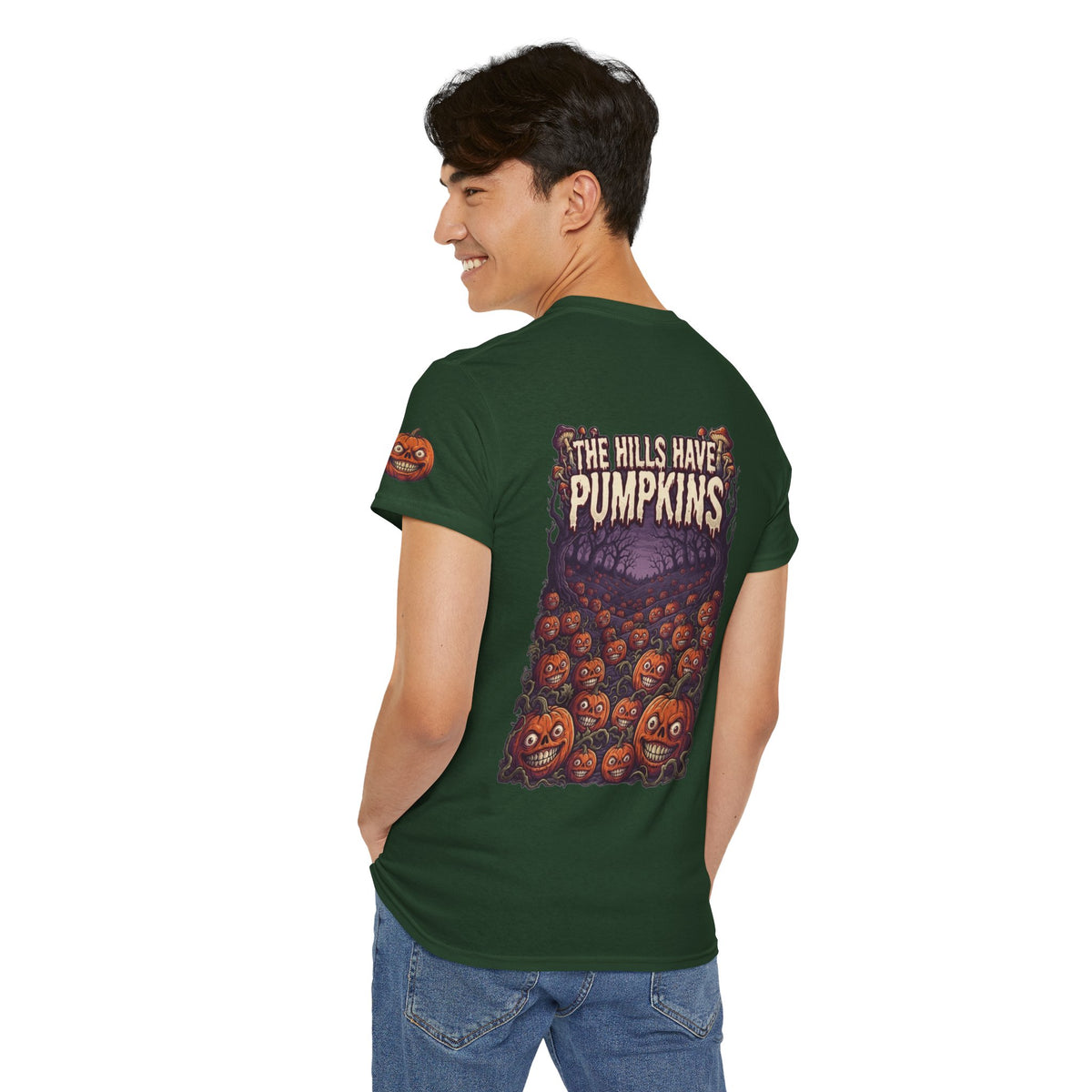 Color: Forest Green | The Hills Have Pumpkins Premium Graphic Tee