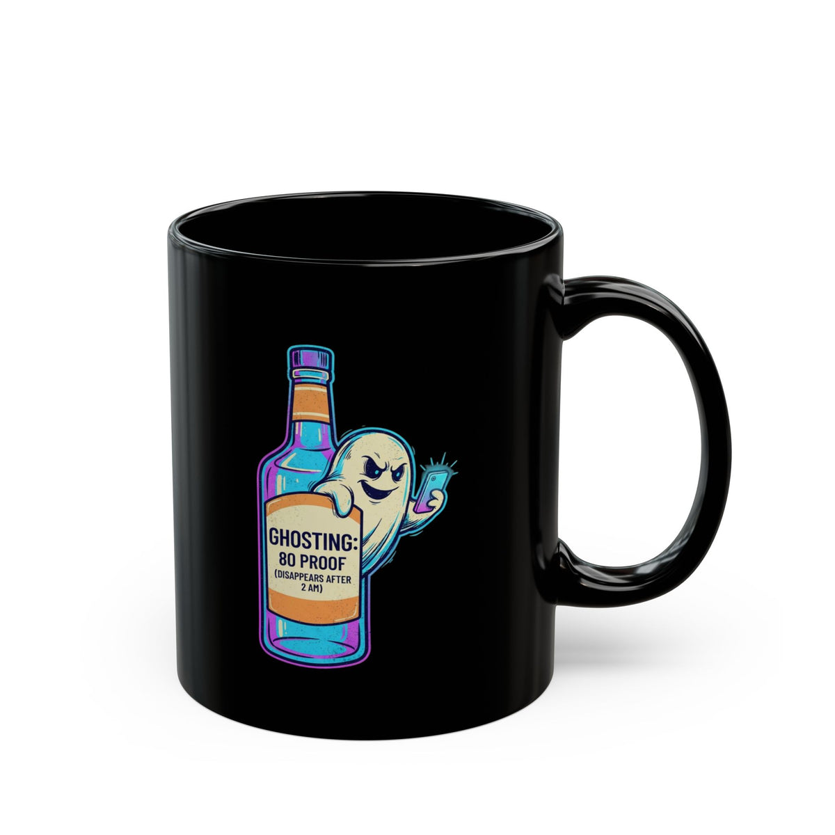 "Ghosting" Black Ceramic Mug