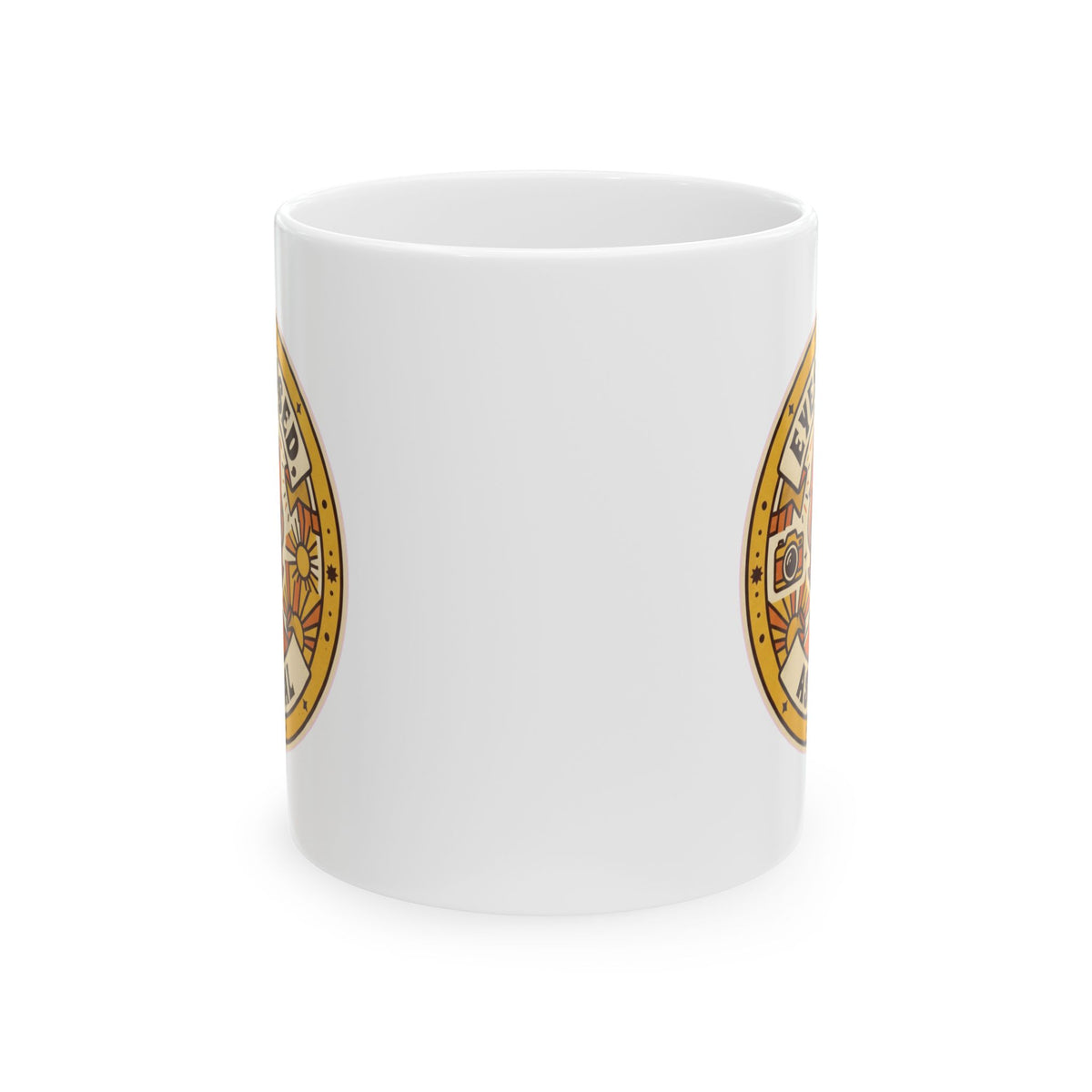 "Eyes Closed As Usual" White Ceramic Mug