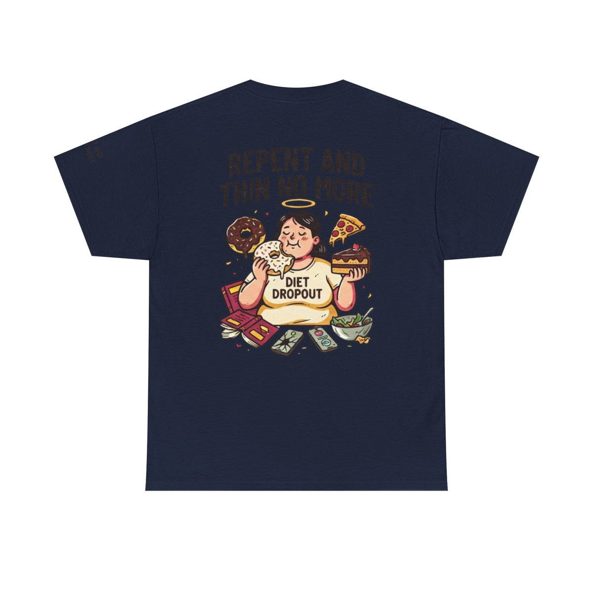 Color: Navy | Repent and Thin No More Premium Graphic Tee