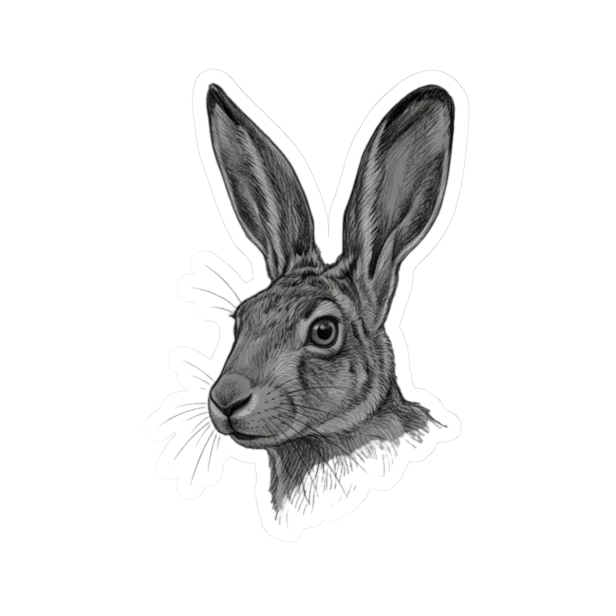 "Pencil Sketch Art Jack Rabbit" Sticker