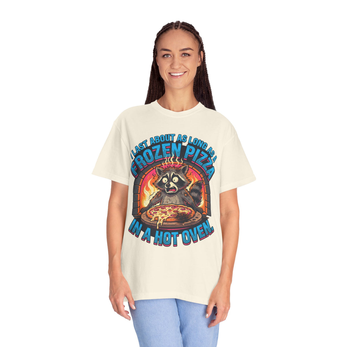 Color: Ivory | Frozen Pizza in a Hot Oven Unisex Garment-Dyed Tee