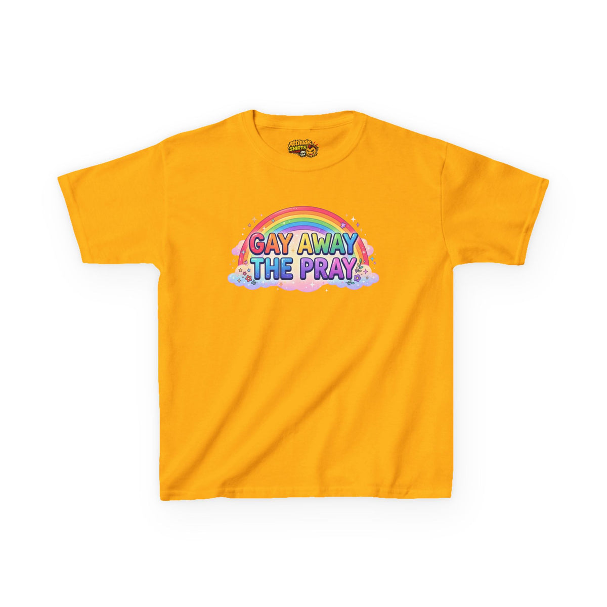 Color: Gold | Gay Away The Pray Kids Tee