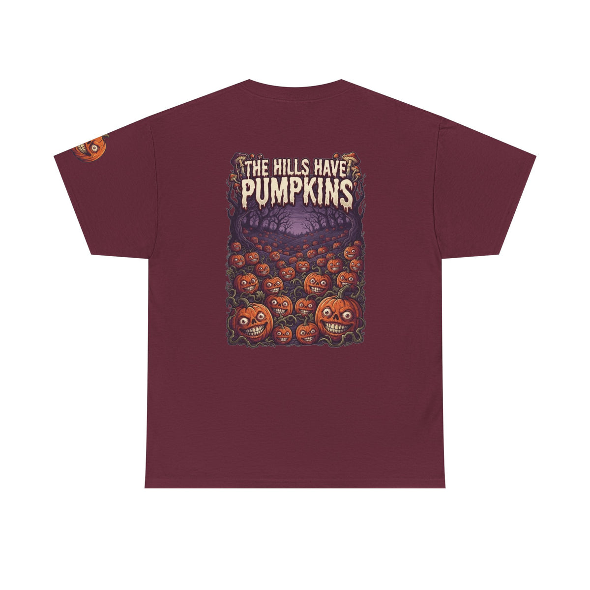 Color: Maroon | The Hills Have Pumpkins Premium Graphic Tee