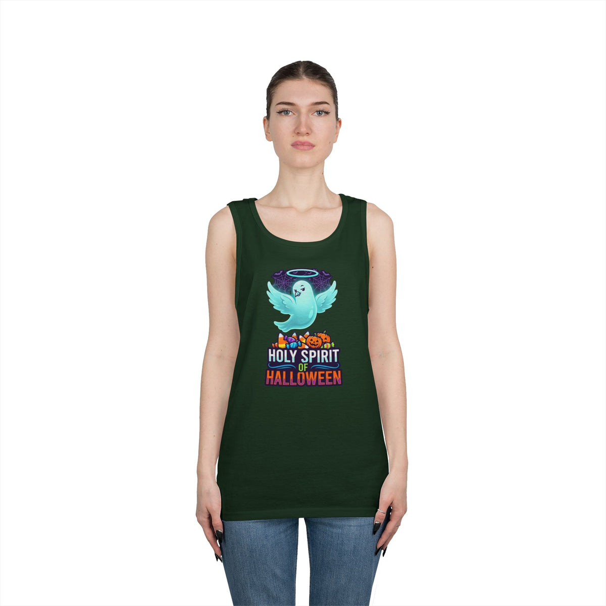 Color: Forest Green | Holy Spirit of Halloween Tank Top