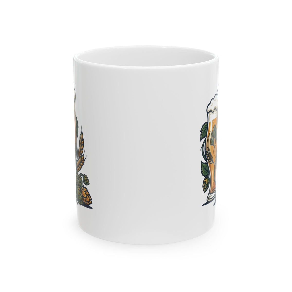 "Beer" White Ceramic Mug