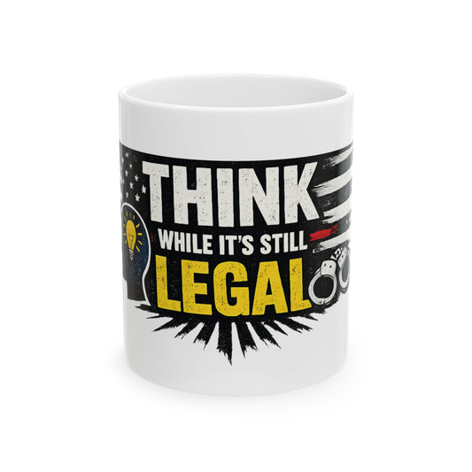 "Think" White Ceramic Mug