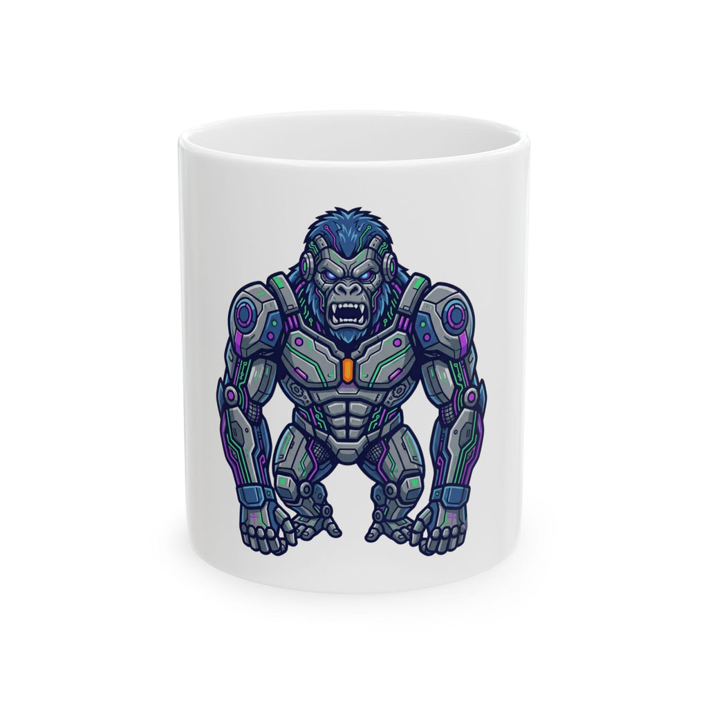 "Cyber Gorilla" White Ceramic Mug
