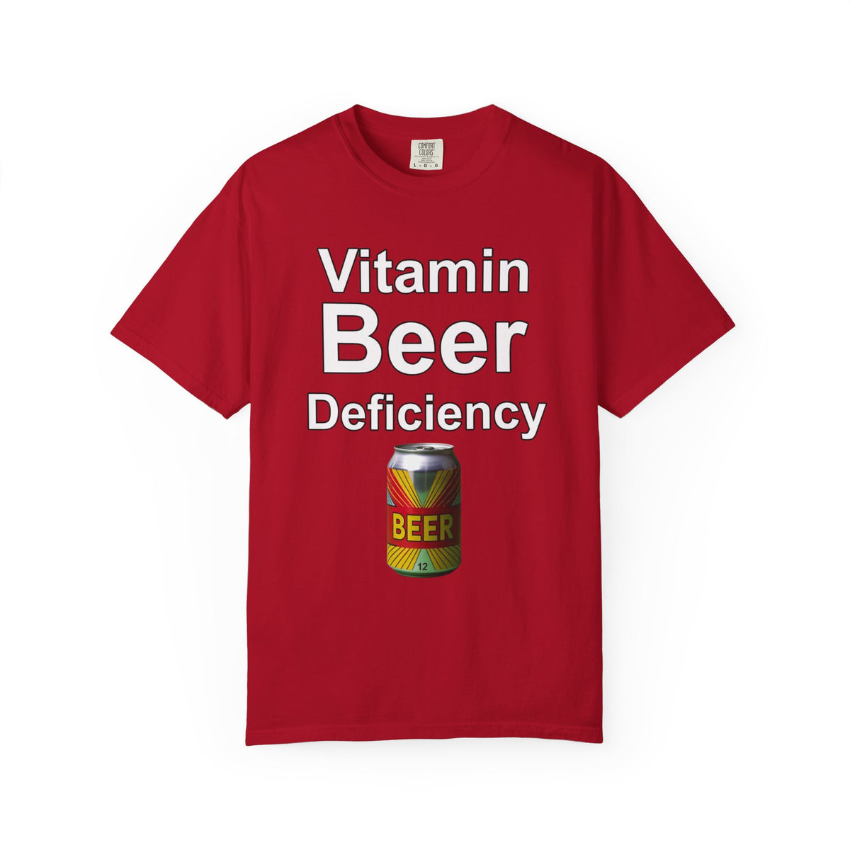 Color: Red | Vitamin Beer  Unisex Garment-Dyed T-shirt
