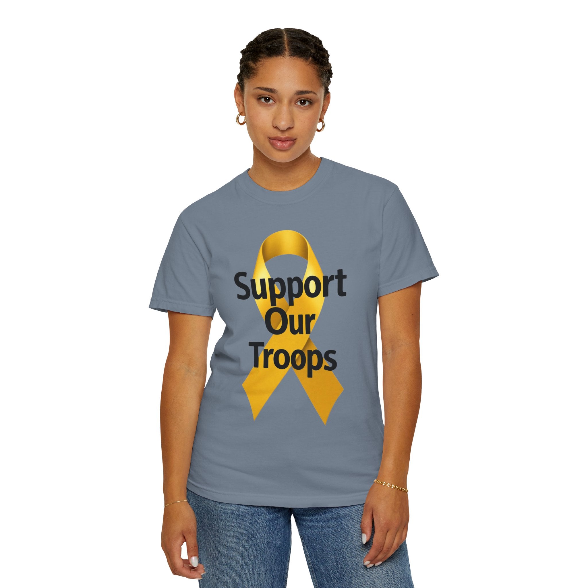 "Support Our Troops" Unisex Garment-Dyed T-shirt