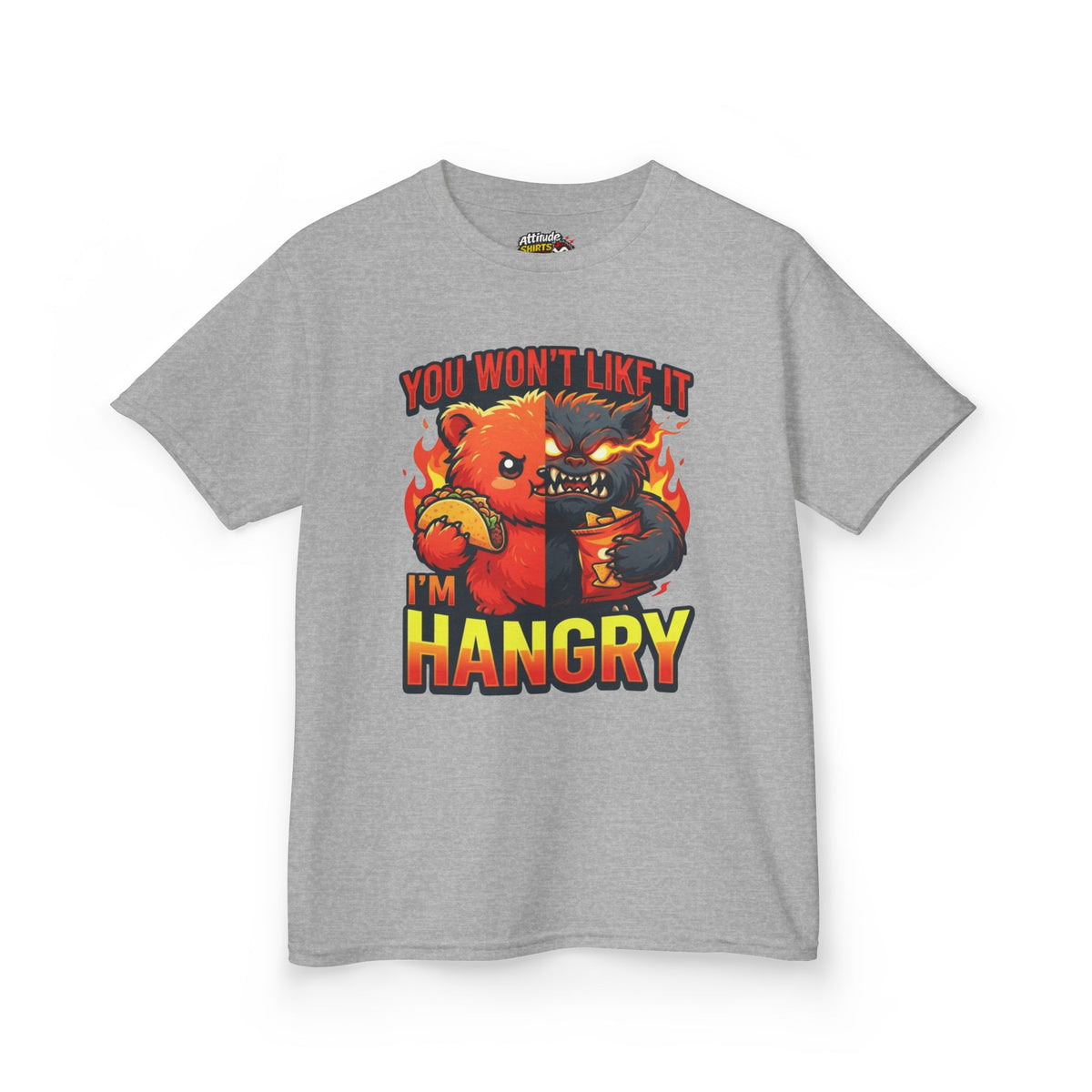 Color: Sport Grey | You Won't Like It I'm Hangry Kids Tee