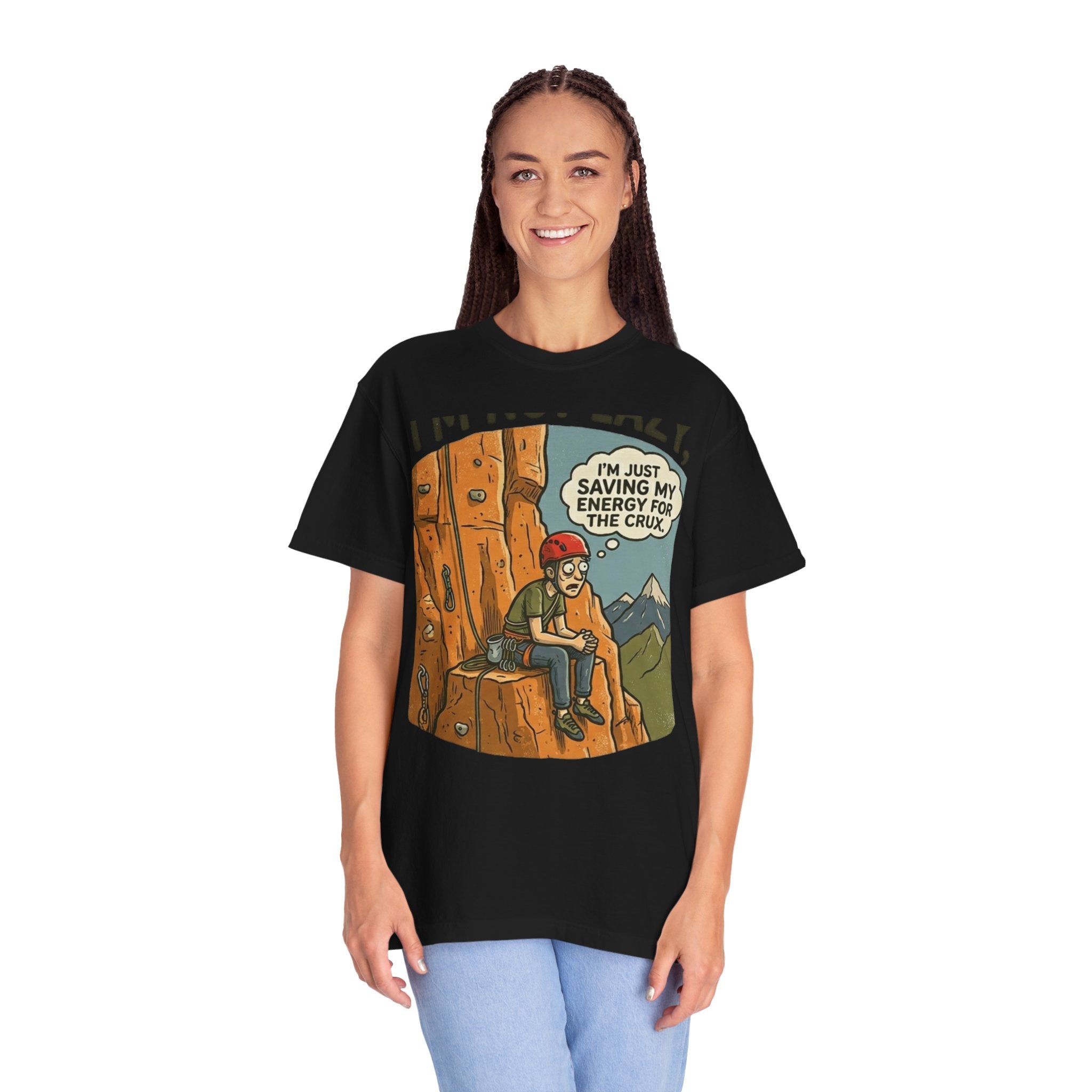 "Saving Energy for the Crux" Unisex Garment-Dyed Tee