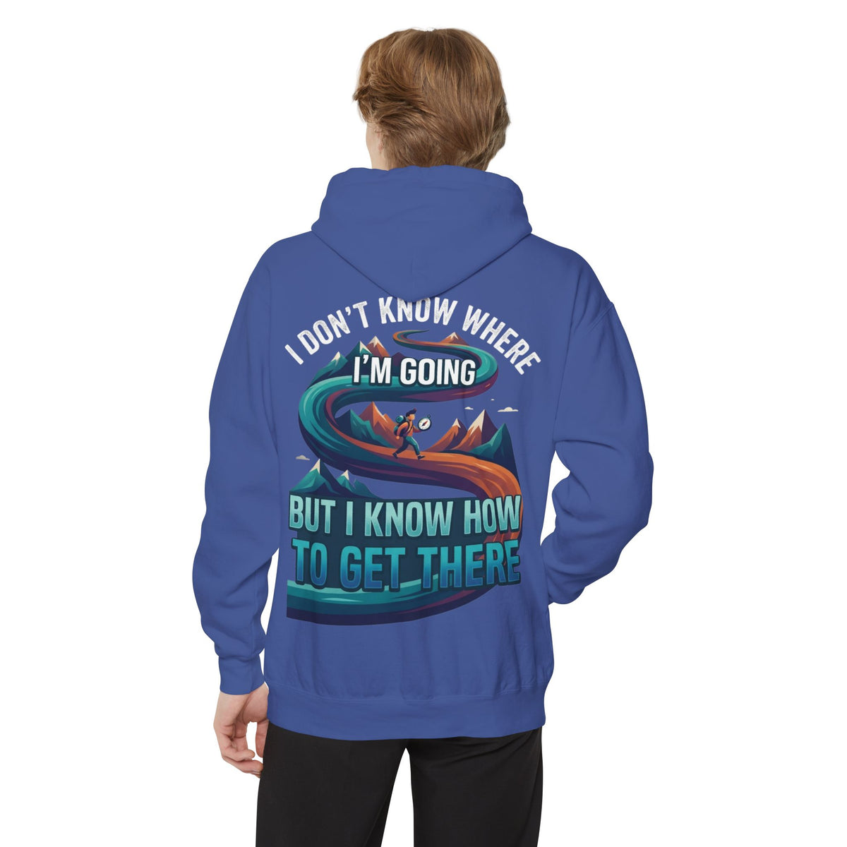 Color: Flo Blue | I Don't Know Where I'm Going Garment-Dyed Hoodie