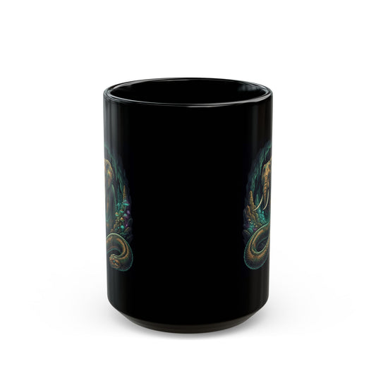 "Grootslang (South African Mythology)" Black Ceramic Mug