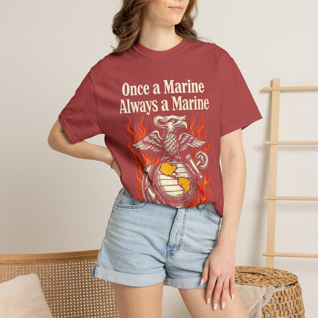 "Once a Marine, Always a Marine" Unisex Garment-Dyed T-shirt