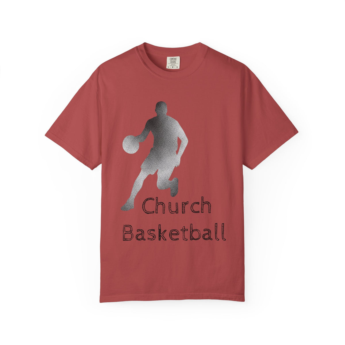 Color: Crimson | Church Basketball: High Court Unisex Garment-Dyed T-shirt