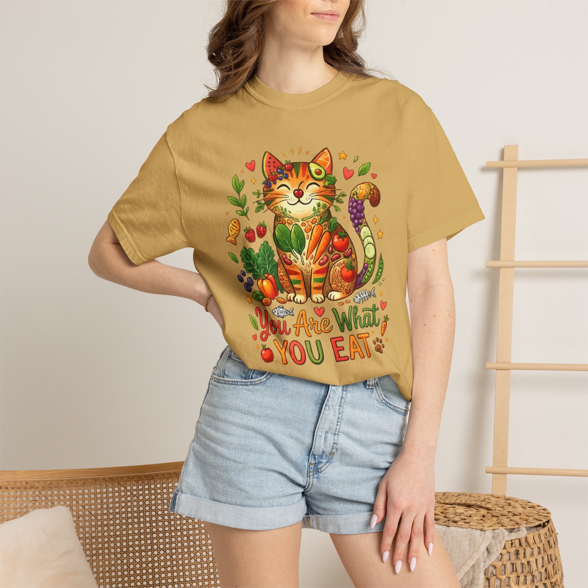 "You Are What You Eat - Cat 2" Unisex Garment-Dyed T-shirt