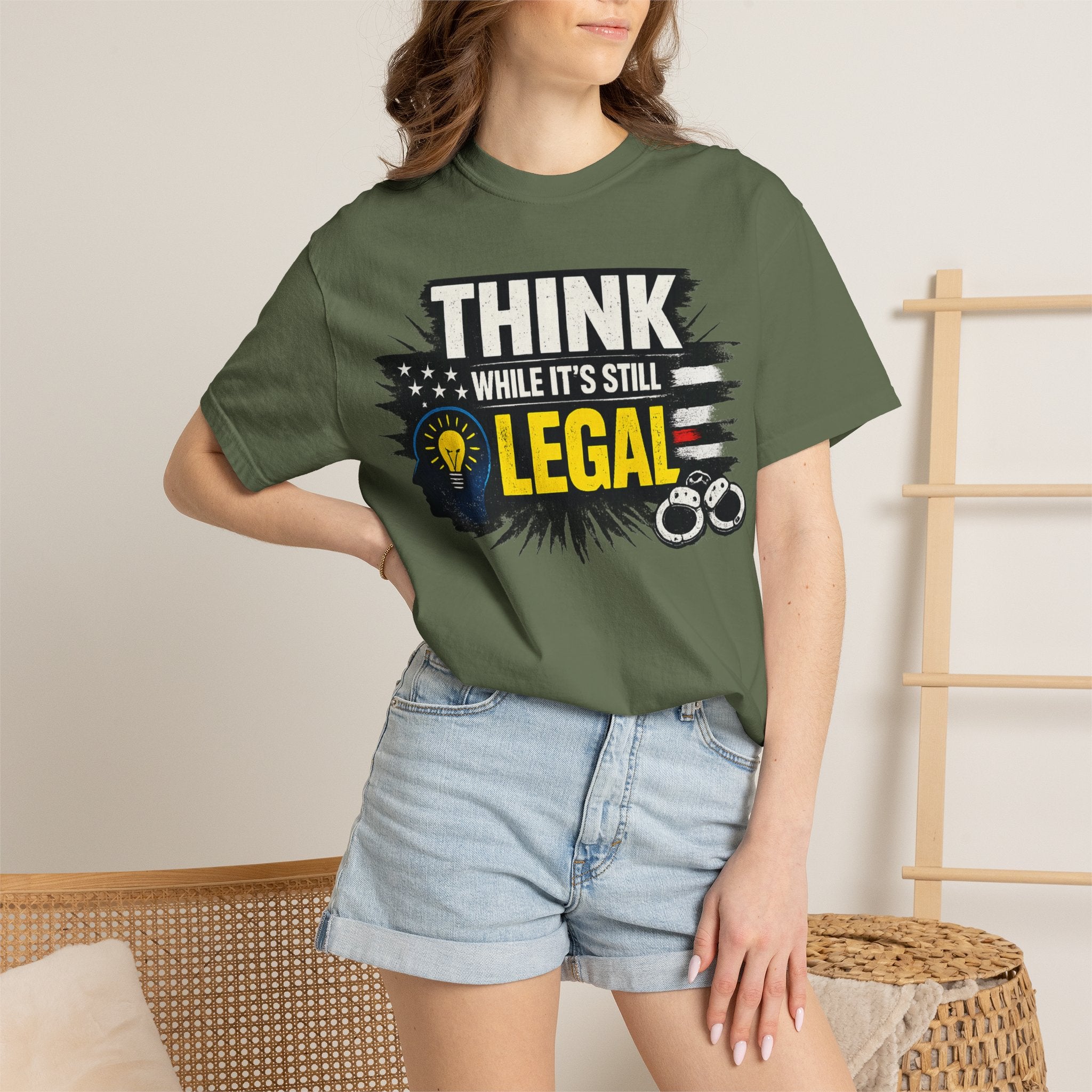 "Think While It’s Still Legal" Unisex Garment-Dyed T-shirt