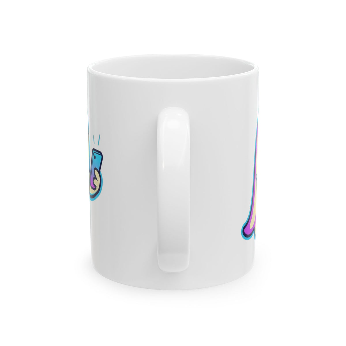 "Ghosting" White Ceramic Mug — Graphic