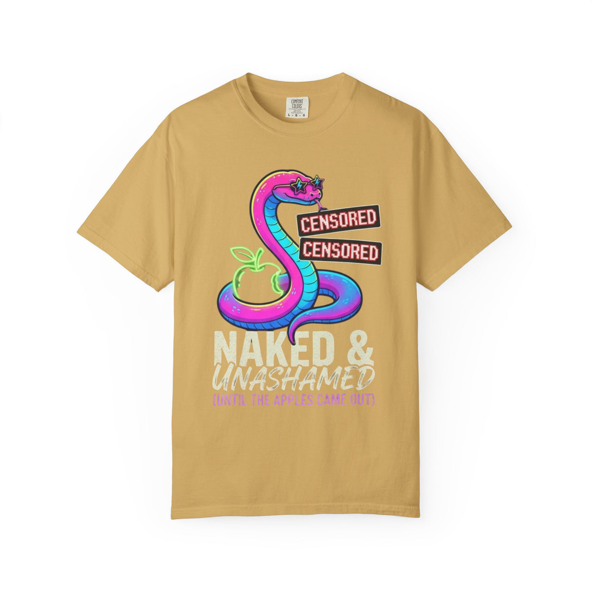 Color: Mustard | Good Book Series Naked & Unashamed Unisex Garment-Dyed Tee
