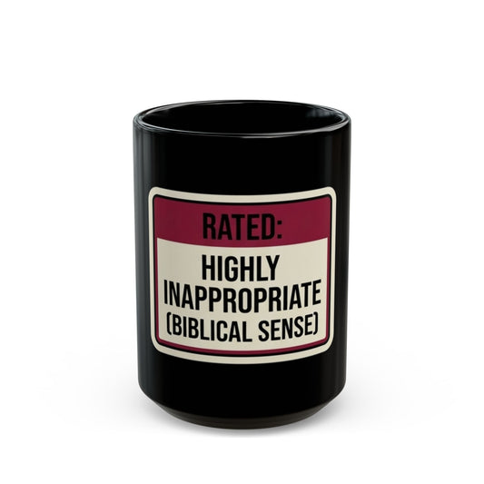 "Good Book Series Highly Inappropriate" Black Ceramic Mug