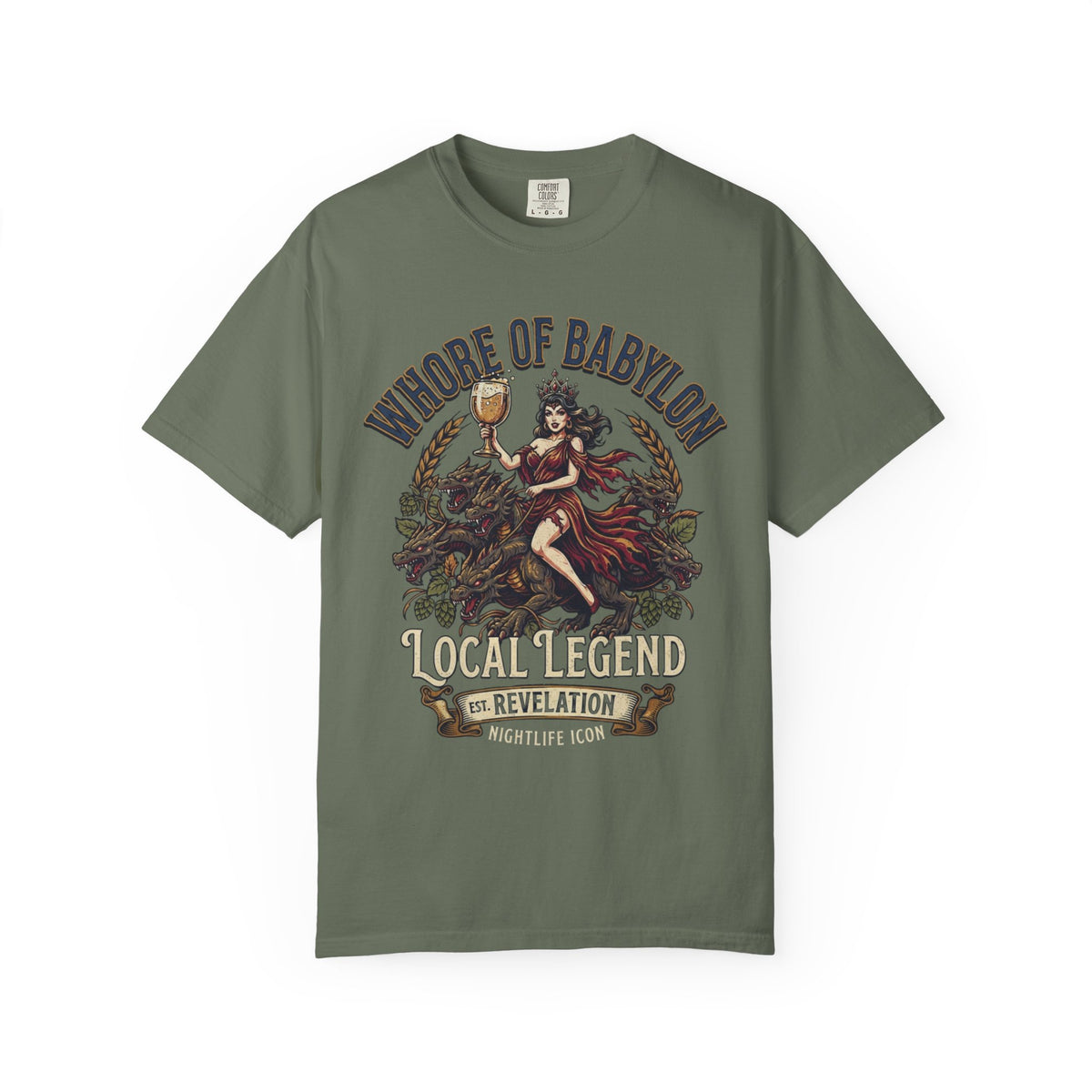 "Good Book Series Whore of Babylon" Unisex Garment-Dyed Tee