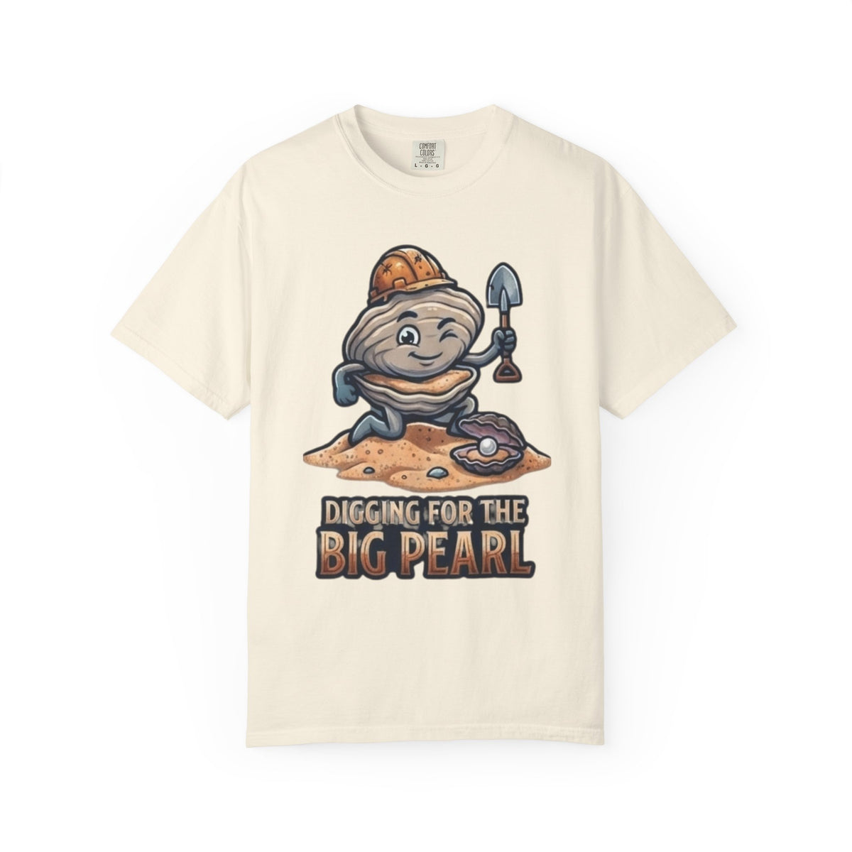 Color: Ivory | Digging For The Big Pearl Unisex Garment-Dyed Tee