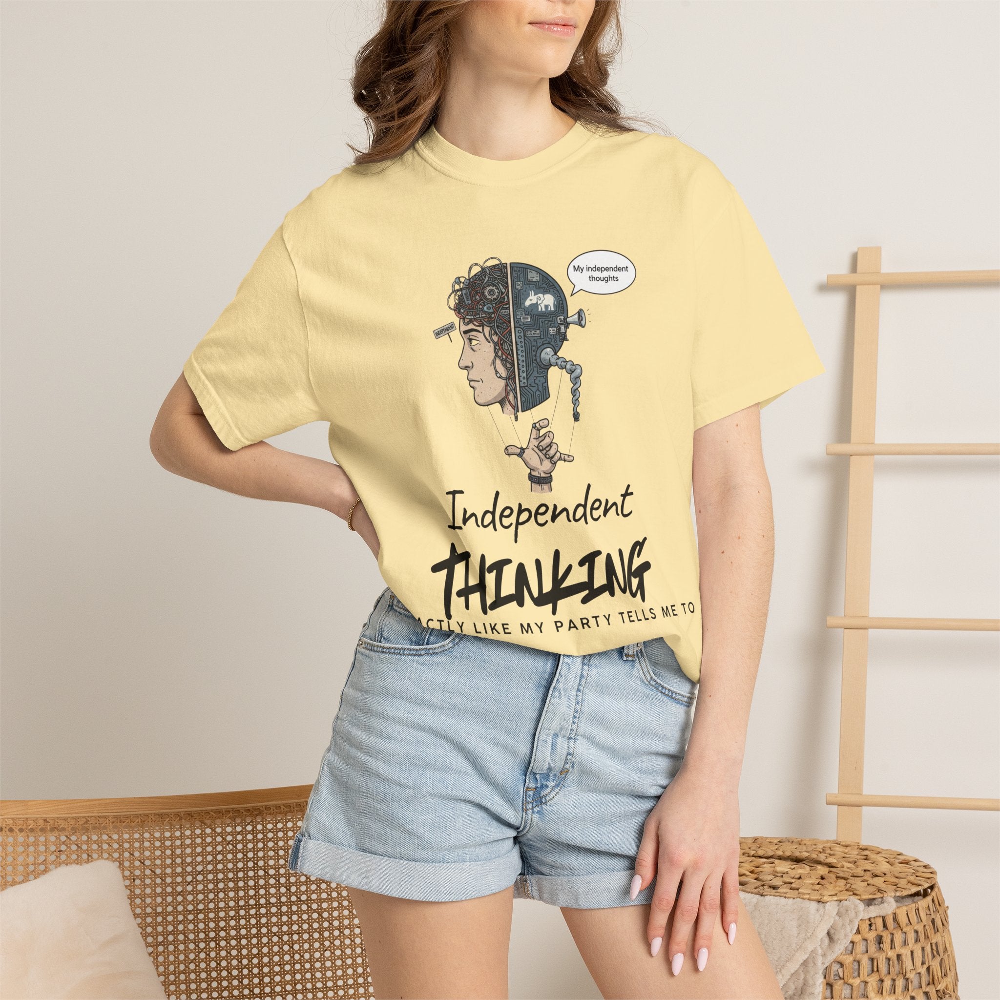 "Independent Thinking (The Party Line Edition)" Unisex Garment-Dyed T-shirt