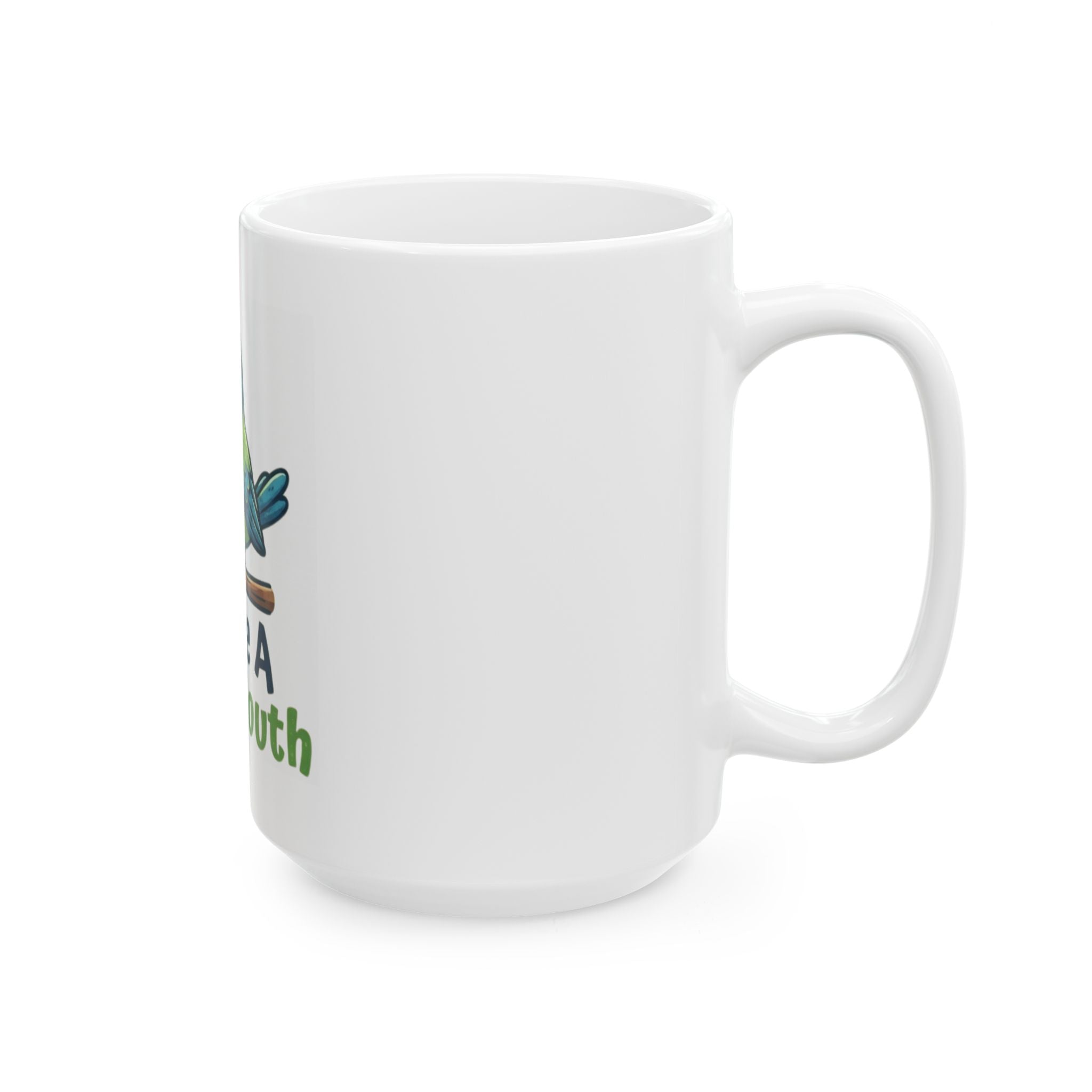 "Fowl Mouth" White Ceramic Mug