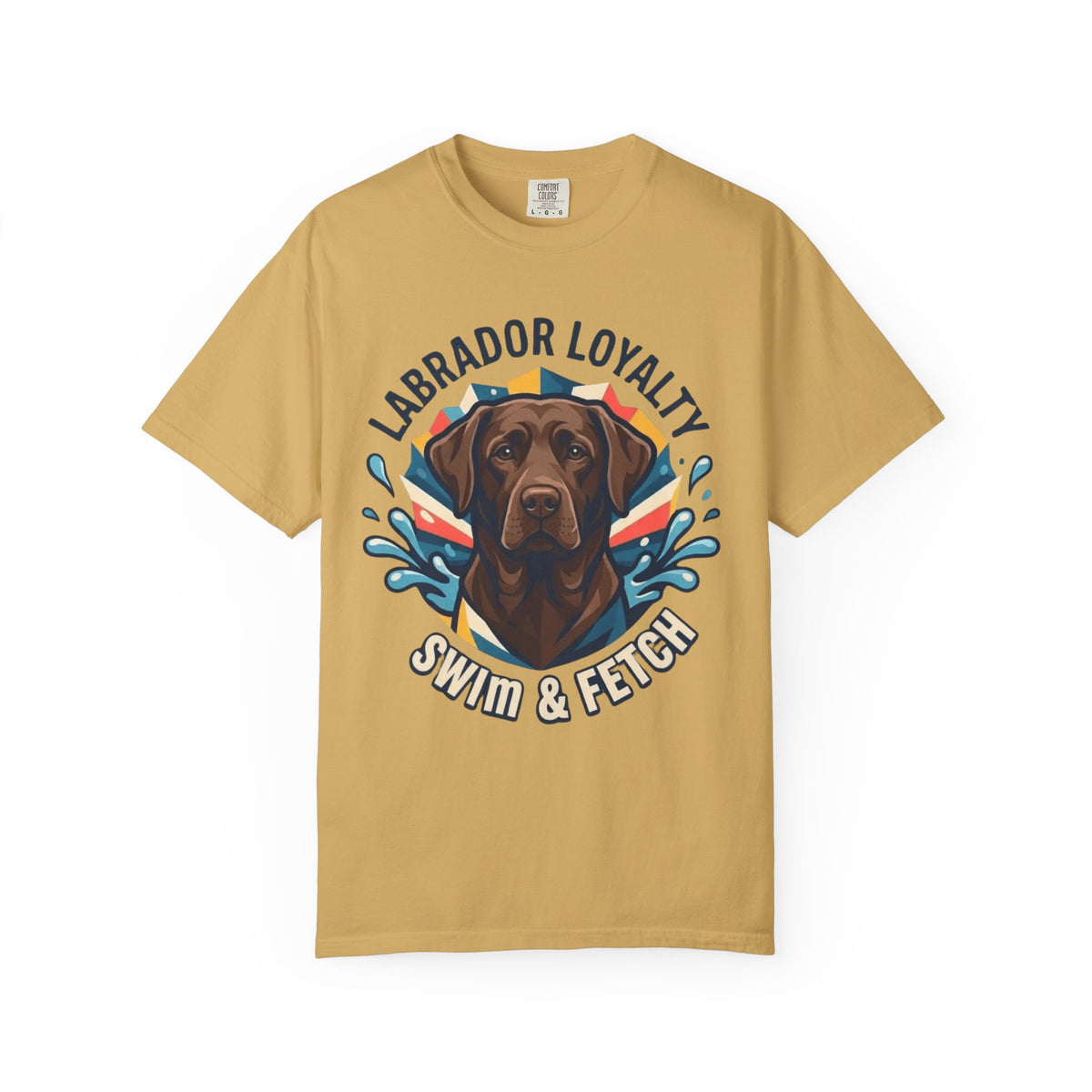 Color: Mustard | Labrador Loyalty Swim Fetch Unisex Garment-Dyed Tee