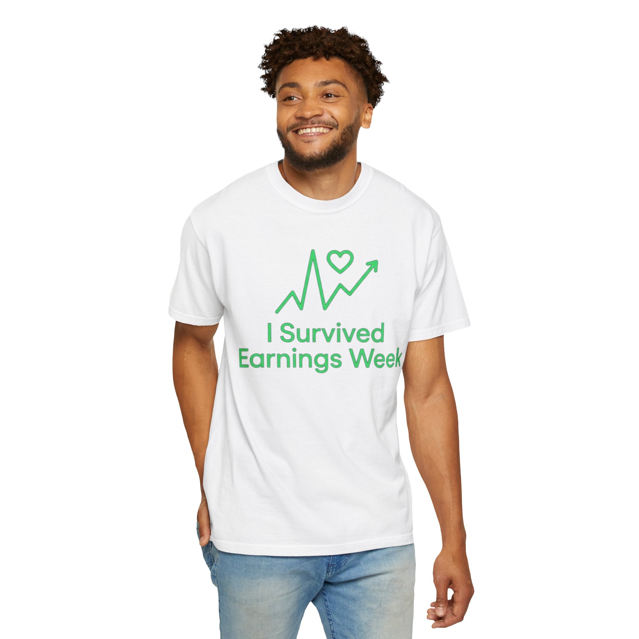 "I Survived Earnings Week" Unisex Garment-Dyed Tee
