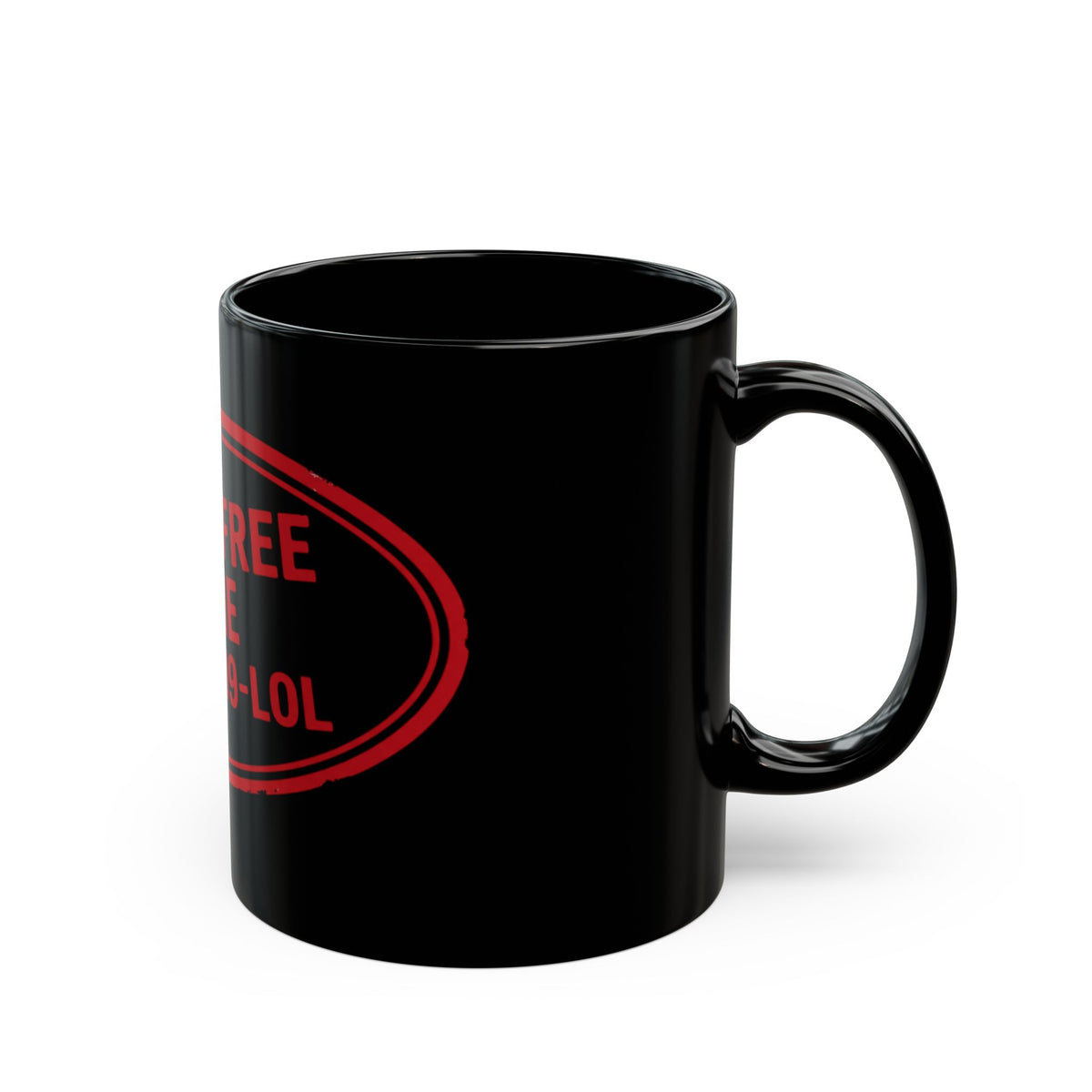 "Irony Free" Black Ceramic Mug — Graphic