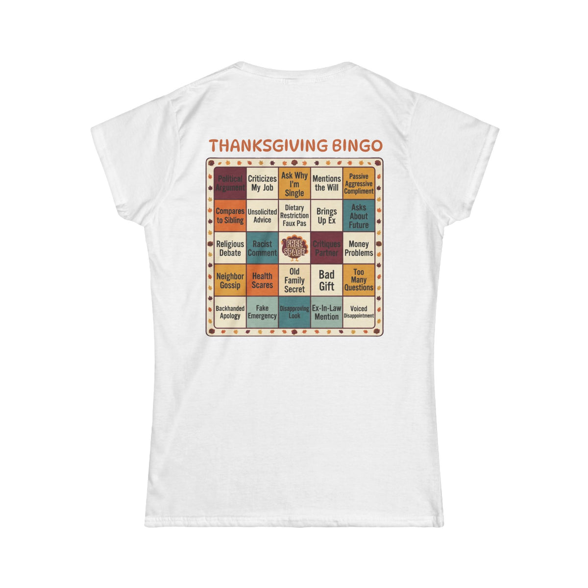 Color: White | Thankgiving Bingo Women's Tee