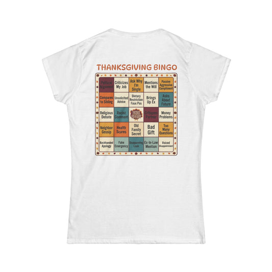 Color: White | Thankgiving Bingo Women's Tee