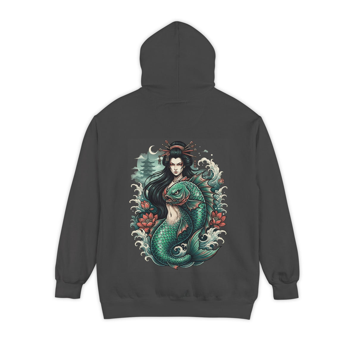 Color: Pepper | Ningyo (Japanese Folklore) Garment-Dyed Hoodie