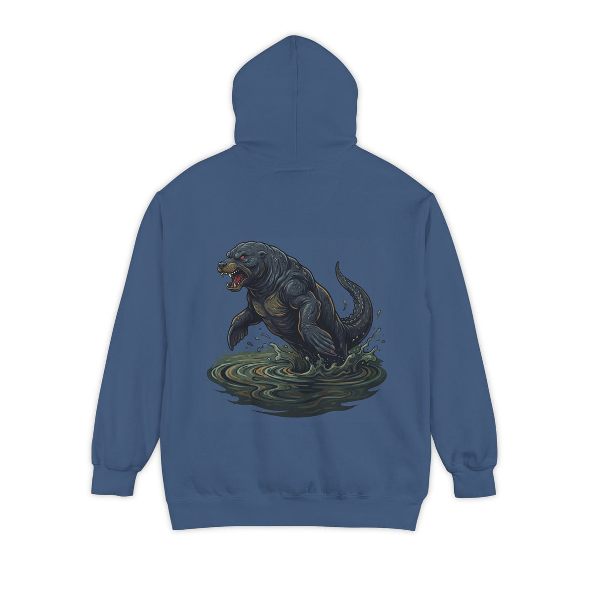 Color: True Navy | Bunyip (Australian Aboriginal Mythology) Garment-Dyed Hoodie