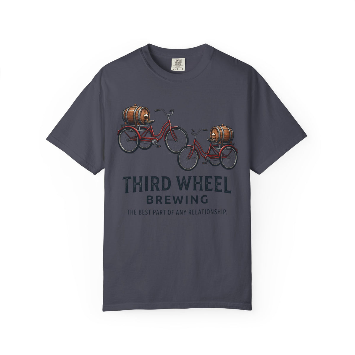 Color: Navy | Third Wheel Brewing Unisex Garment-Dyed Tee