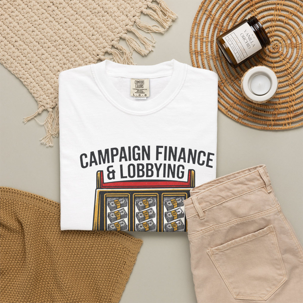Protest Series - Get Money Out Of Politics Unisex Garment-Dyed Tee