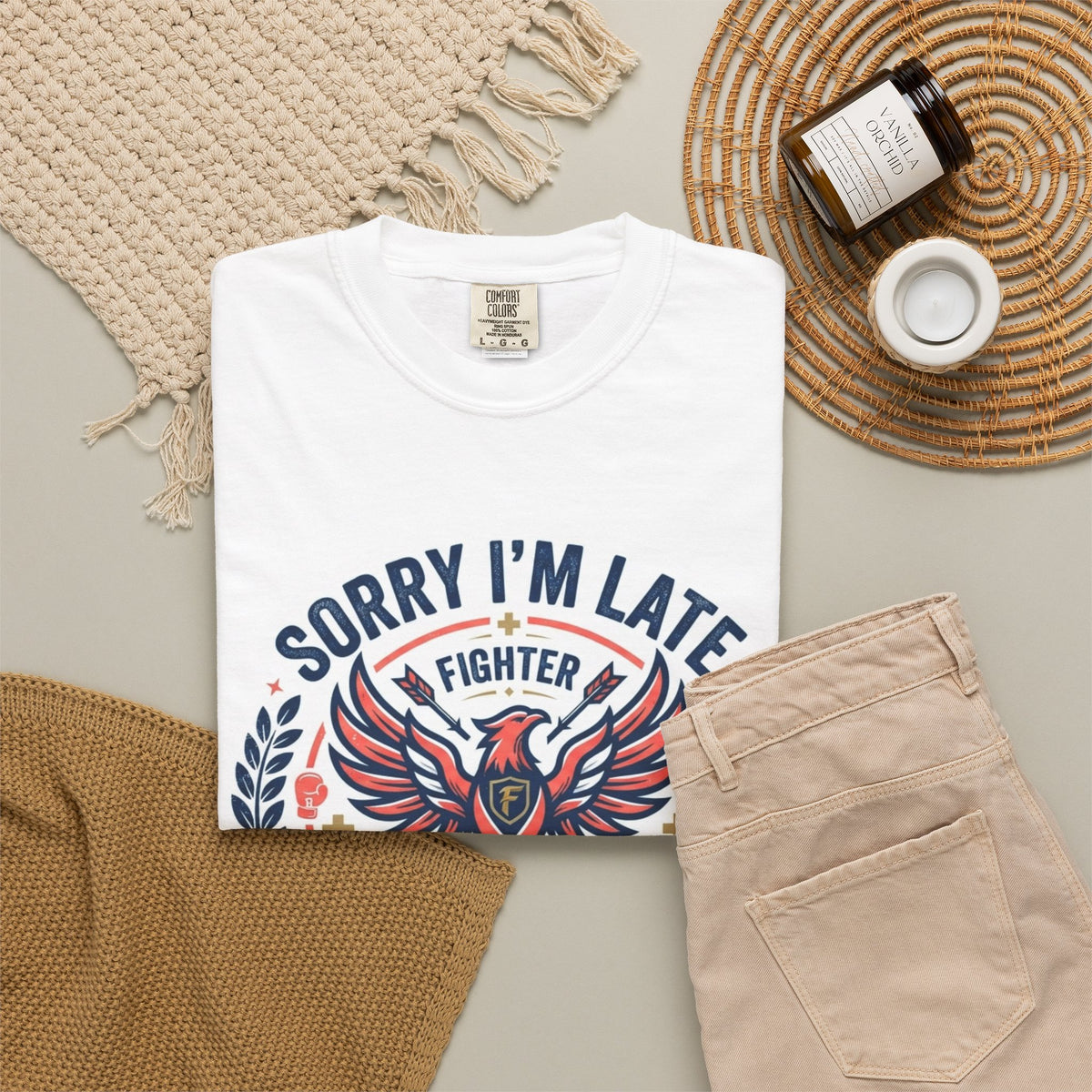 Sorry I'm Late- Fighting For My Life Unisex Garment-Dyed Tee